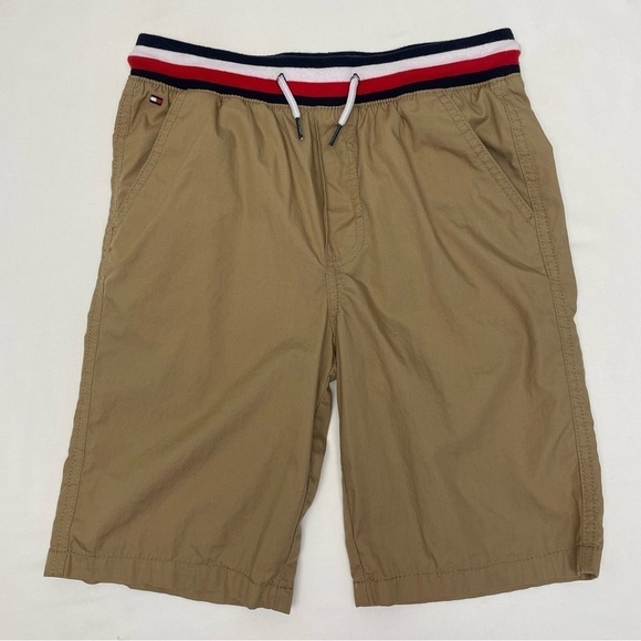 Tommy Hilfiger Cargo Shorts Draw String Khaki Brown Boy Size Medium 12/14 - Picture 1 of 9